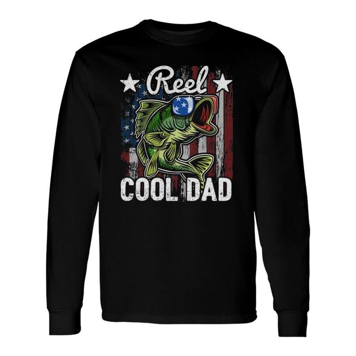 Reel Cool Dad Fishing American Flag Father's Day Gif Long Sleeve T-Shirt T-Shirt