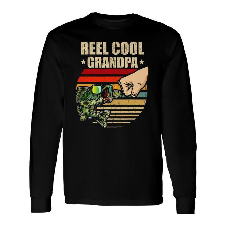 Reel Cool Grandpa Retro Fishing Father's Day Fist Bump Long Sleeve T-Shirt T-Shirt