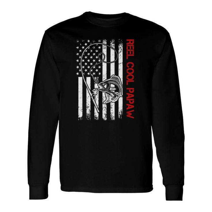 Reel Cool Papaw Vintage Flag Fishing Father's Day Long Sleeve T-Shirt T-Shirt