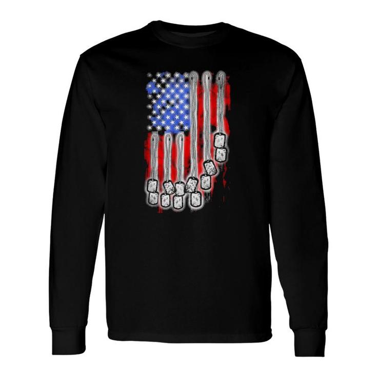 Remember America's Heroes Dog Tag Long Sleeve T-Shirt