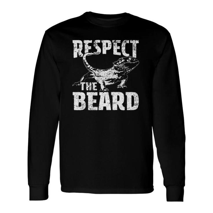 Respect The Beard Bearded Dragon Dad Mom Tee Long Sleeve T-Shirt T-Shirt