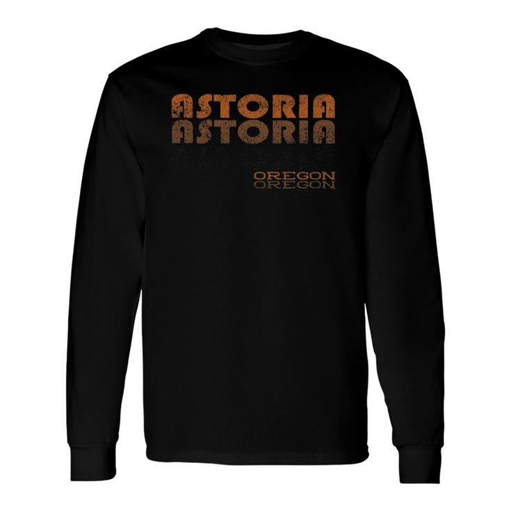 Retro Astoria Oregon Usa Long Sleeve T-Shirt T-Shirt
