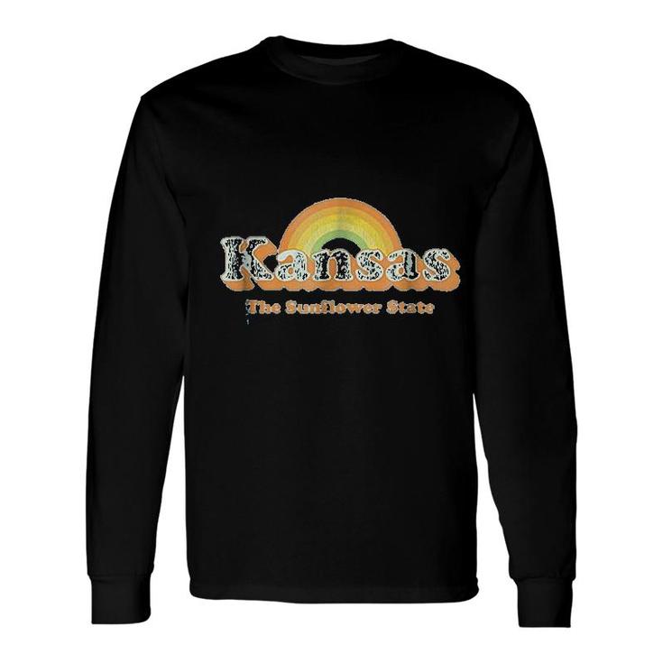 Retro Kansas The Sunflower State Long Sleeve T-Shirt