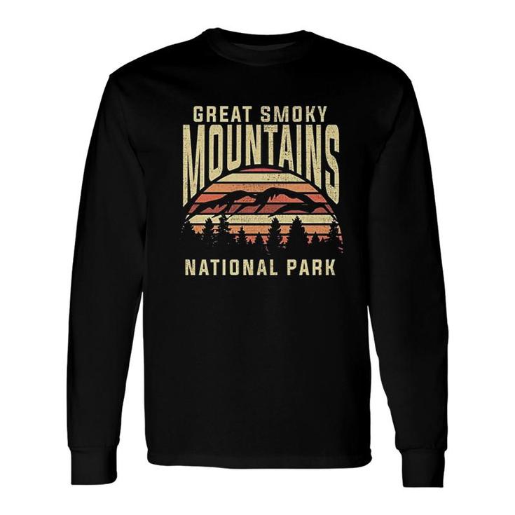 Retro National Park Great Smoky Mountains National Park Orange Long Sleeve T-Shirt
