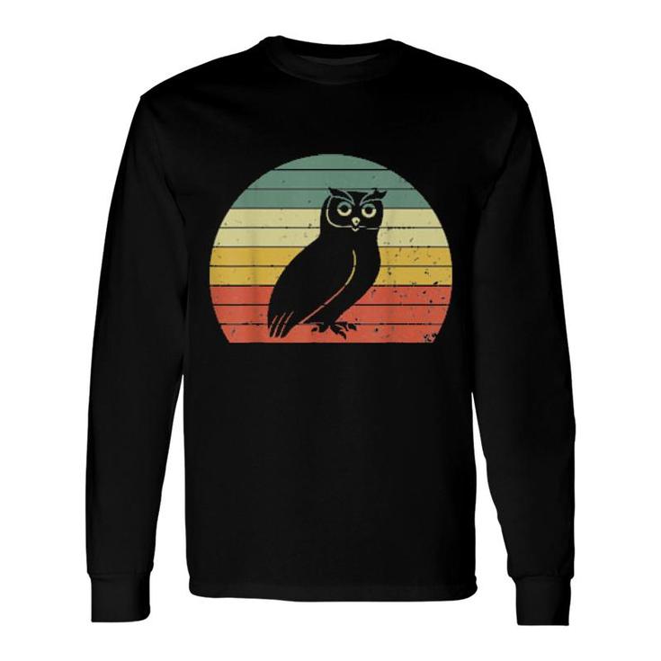 Retro Owl Vintage Owl Silhouette Bird Animal 70S 80S Long Sleeve T-Shirt T-Shirt