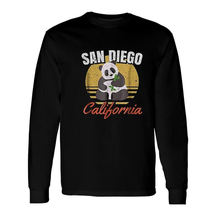 Retro Panda Zoo California State Long Sleeve T-Shirt