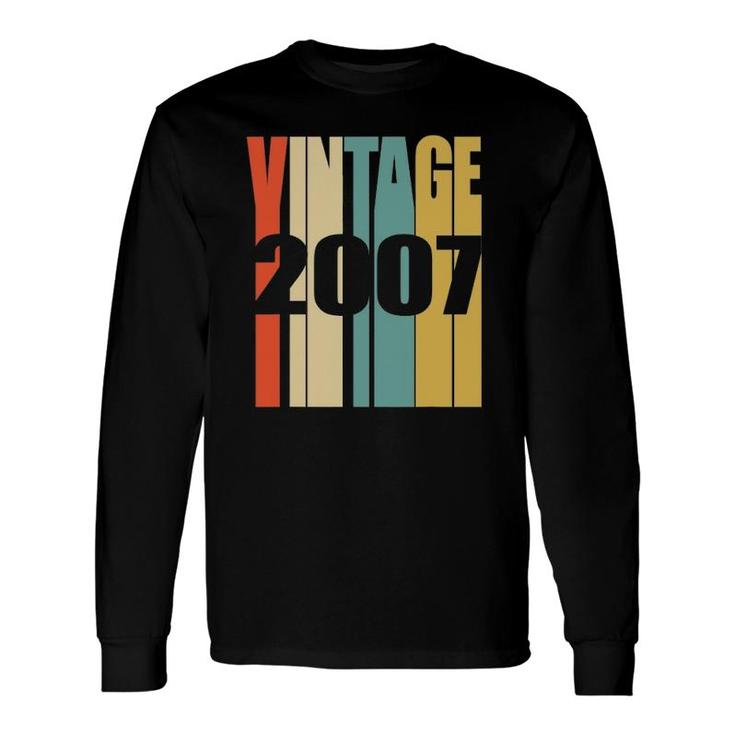 Retro Vintage 2007 14 Yrs Old Bday 14Th Birthday Tee Long Sleeve T-Shirt