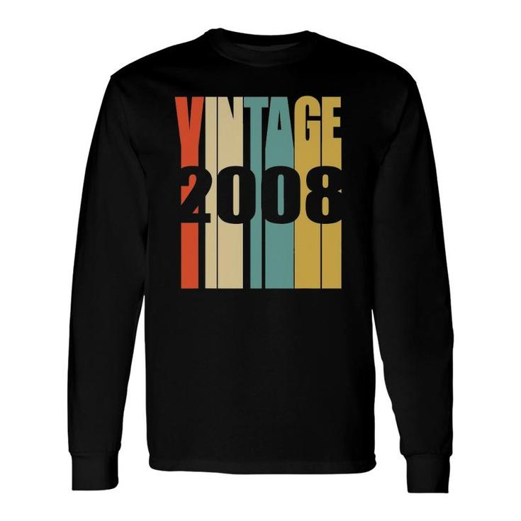 Retro Vintage 2008 13 Yrs Old Bday 13Th Birthday Tee Long Sleeve T-Shirt