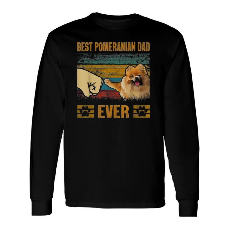 Retro Vintage Best Pomeranian Dad Ever Long Sleeve T-Shirt T-Shirt