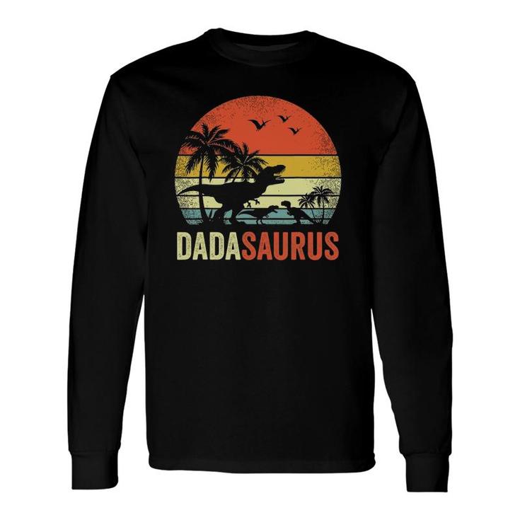Retro Vintage Dadasaurus 2 Two Kidsrex Daddy Long Sleeve T-Shirt T-Shirt