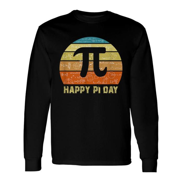 Retro Vintage Happy Pi Day Math Teacher Students 314 Long Sleeve T-Shirt
