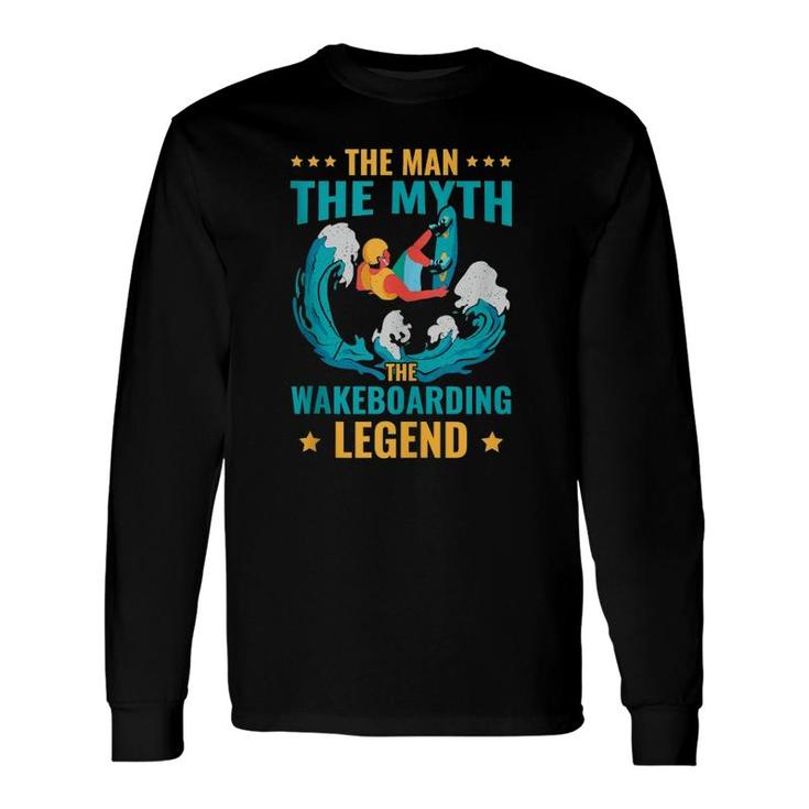 Retro Wakeboard Water Sport Born To Wake Long Sleeve T-Shirt T-Shirt