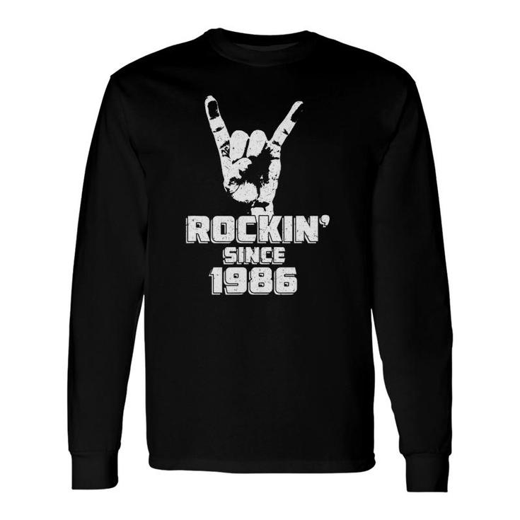 Rockin' Since 1986 Vintage Rock Music 35Th Birthday Long Sleeve T-Shirt T-Shirt