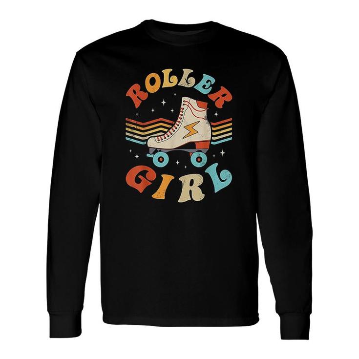 Roller Girl Skater Skating Retro Vintage 70s 80s Skates Long Sleeve T-Shirt