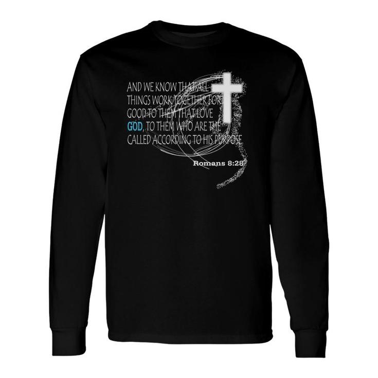 Romans 828 Christian Cross Long Sleeve T-Shirt T-Shirt
