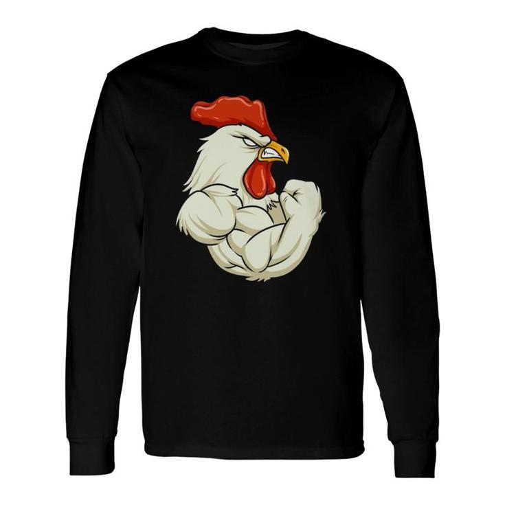Rooster At The Gym Swole Workout Long Sleeve T-Shirt T-Shirt