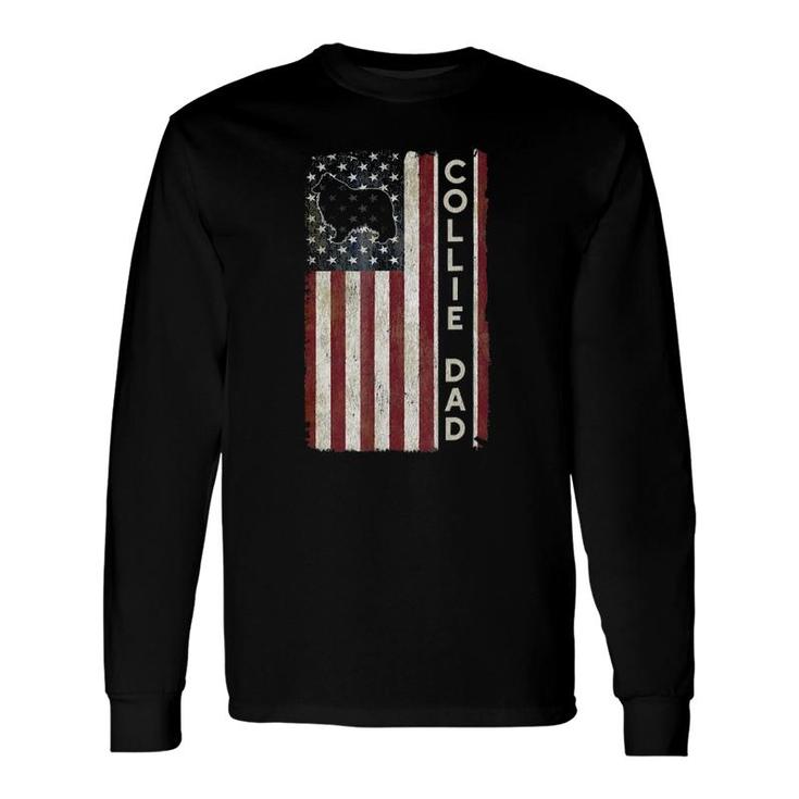 Rough Collie Dad 4Th July American Flag Father's Day Long Sleeve T-Shirt T-Shirt