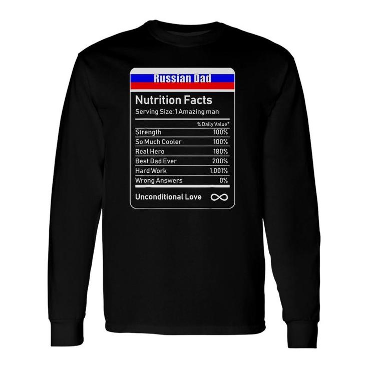 Russian Dad Nutrition Facts Fathers Day Long Sleeve T-Shirt T-Shirt