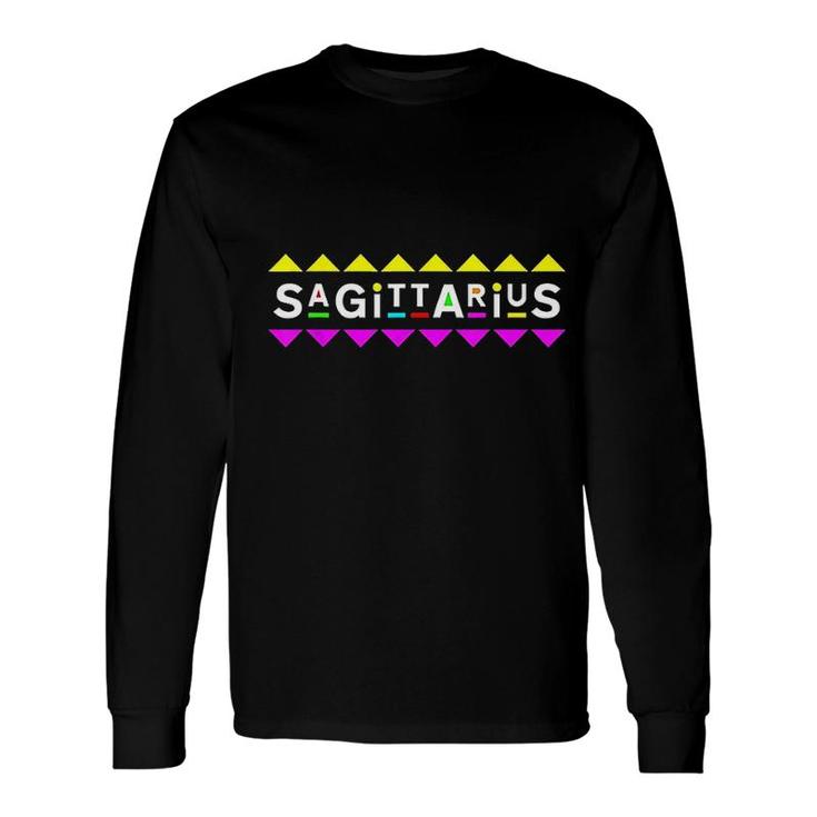 Sagittarius Zodiac 90s Style Long Sleeve T-Shirt