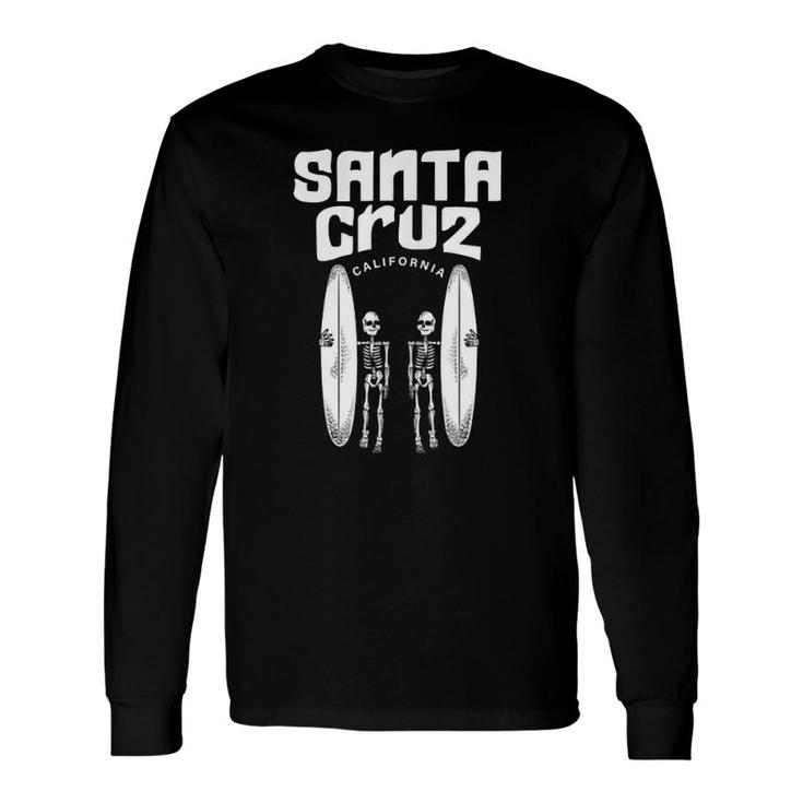 Santa Cruz California Surfing Skeleton Surfers Long Sleeve T-Shirt T-Shirt