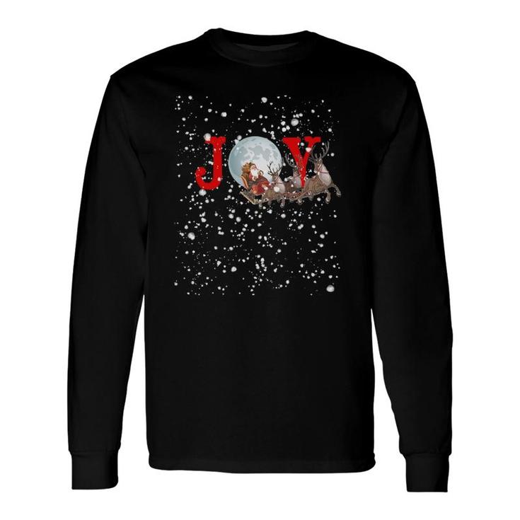 Santa And Sleigh Bring Joy On A Snowy Christmas Eve Holiday Long Sleeve T-Shirt T-Shirt