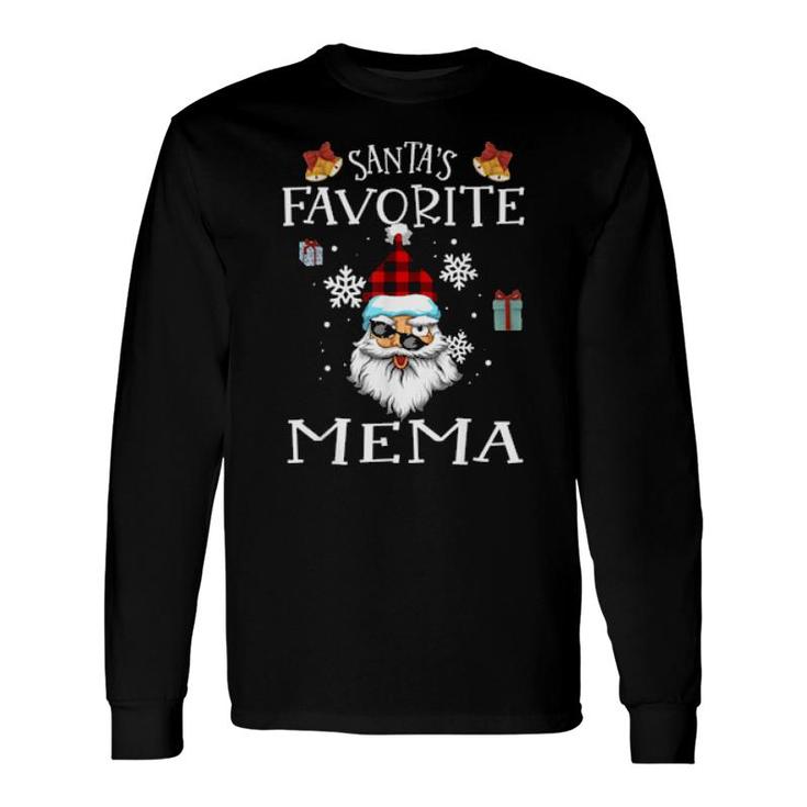 Santa's Favorite Mema Christmas Matching Pajama Long Sleeve T-Shirt T-Shirt