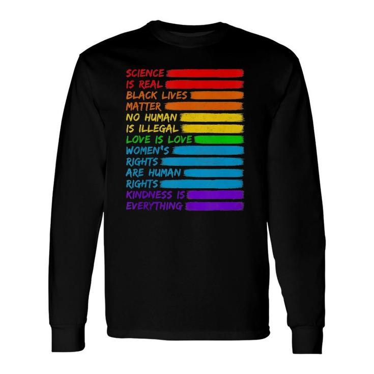 Science Is Real Black Lives Matter Lgbt Rainbow Flag Long Sleeve T-Shirt T-Shirt