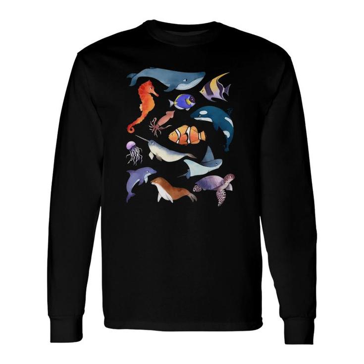 Sea Animals Ocean Marine Creatures Long Sleeve T-Shirt T-Shirt