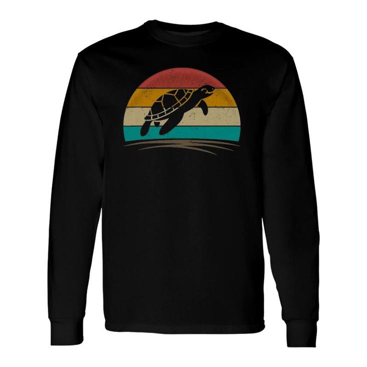Sea Turtle Retro Vintage 70S Distressed Animal Long Sleeve T-Shirt T-Shirt