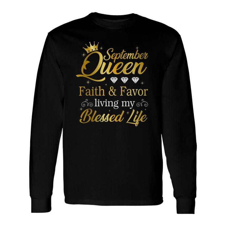 September Queen Living My Best Life Virgo Libra Black Queen Long Sleeve T-Shirt T-Shirt