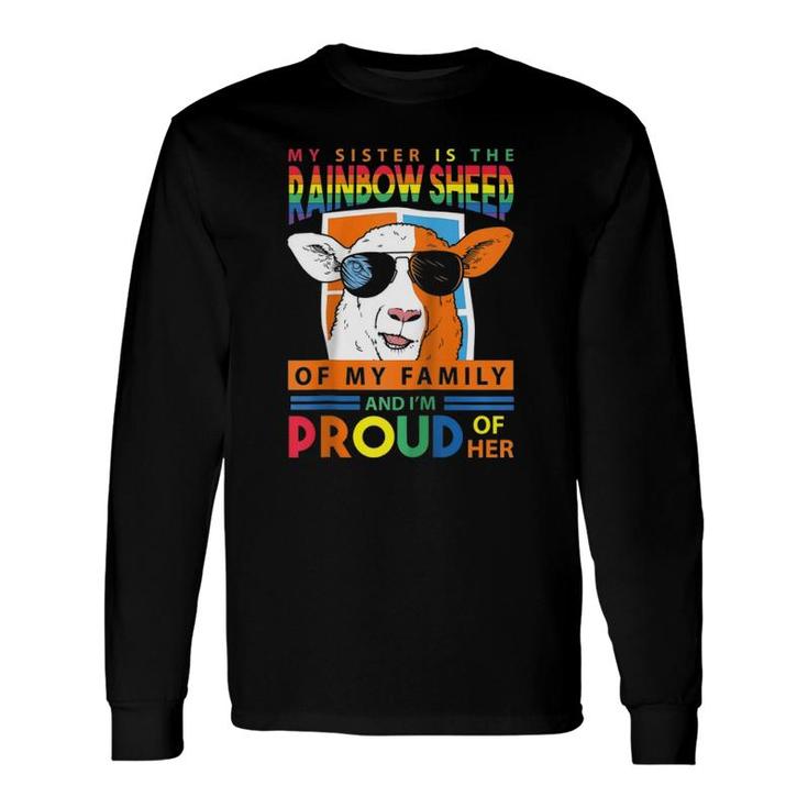 My Sister Is The Rainbow Sheep Lgbt Raglan Baseball Tee Long Sleeve T-Shirt T-Shirt