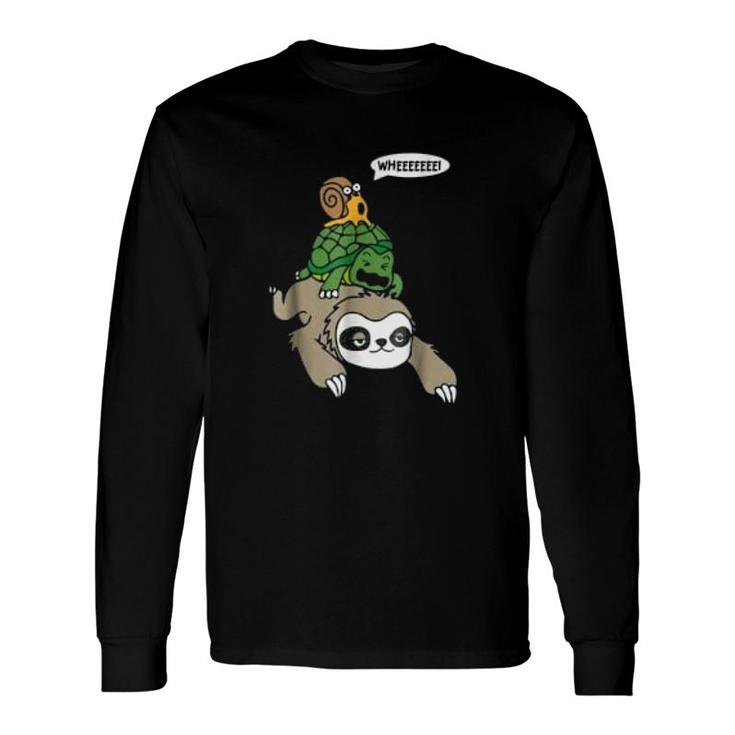 Sloth Turtle Snail Long Sleeve T-Shirt