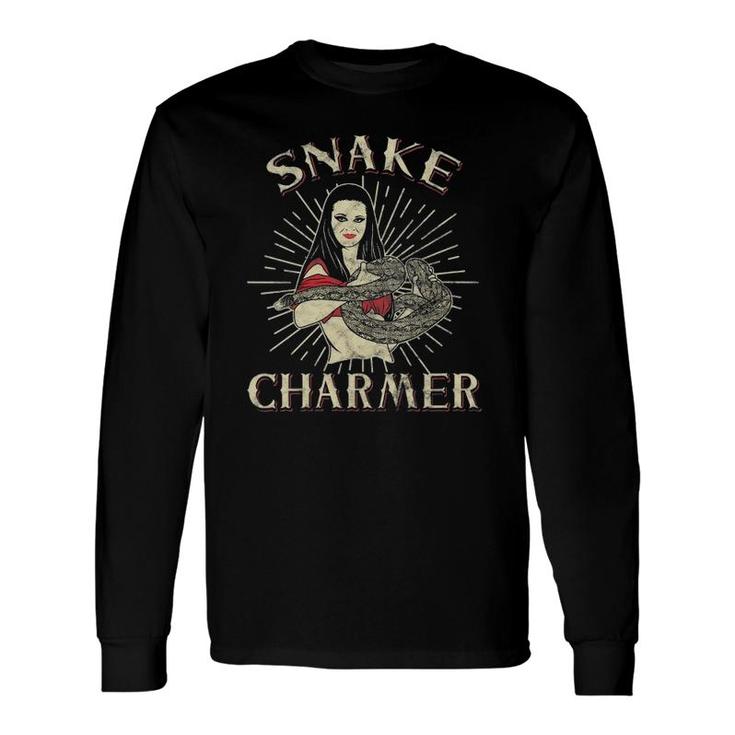 Snake Charmer Circus Party Snake Lover Circus V-Neck Long Sleeve T-Shirt T-Shirt