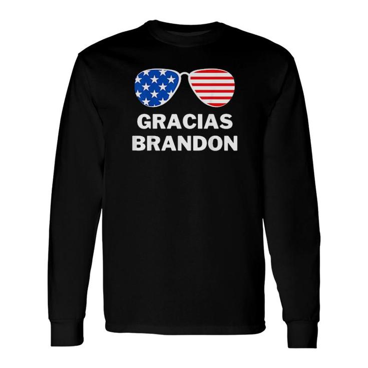 Snugglesses American Flag Gracias Brandon Let's Go Brandon Fjb Long Sleeve T-Shirt