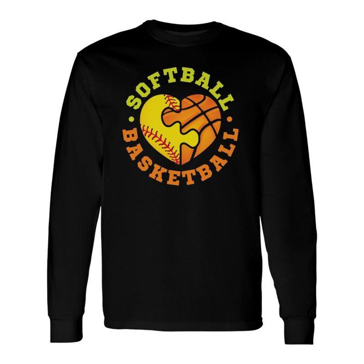 Softball Basketball Sport Lover Long Sleeve T-Shirt T-Shirt