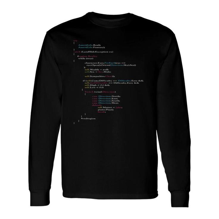 Software Script Html Network Coding Is This The Real Life Long Sleeve T-Shirt T-Shirt