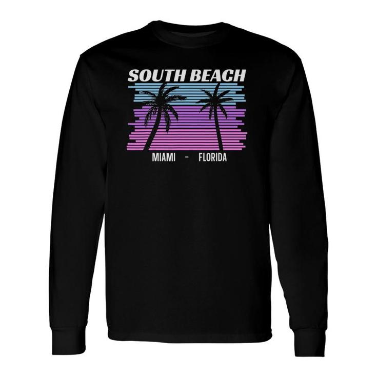 South Beach Souvenir Vintage 80S Miami Beach Florida Long Sleeve T-Shirt T-Shirt