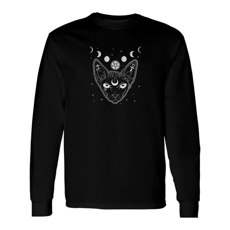 Sphynx Black Cat Long Sleeve T-Shirt T-Shirt