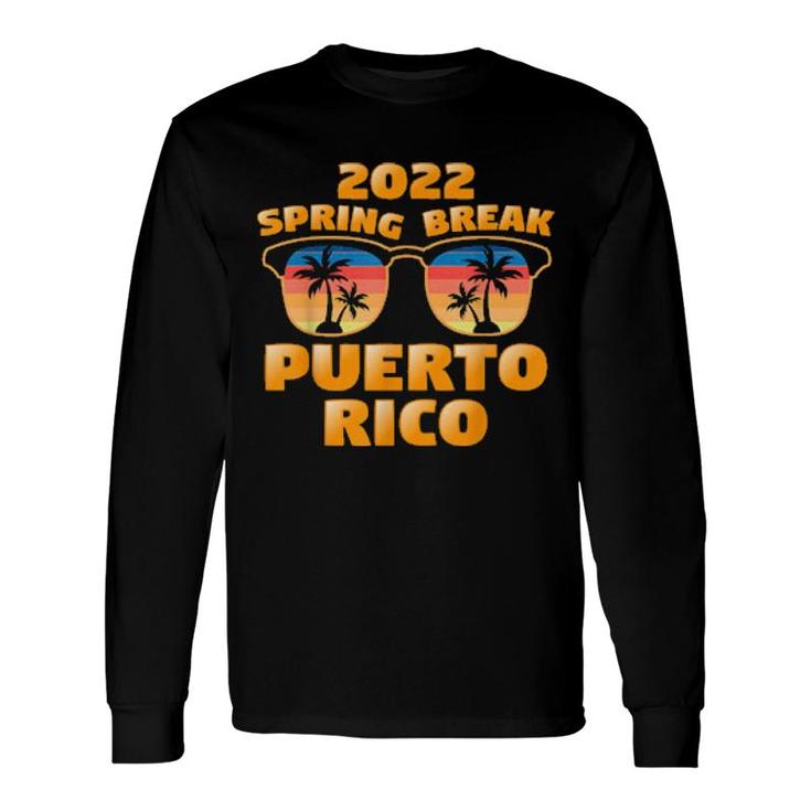 Spring Break Puerto Rico 2022 Vintage Match Cool Sunglasses Long Sleeve T-Shirt T-Shirt