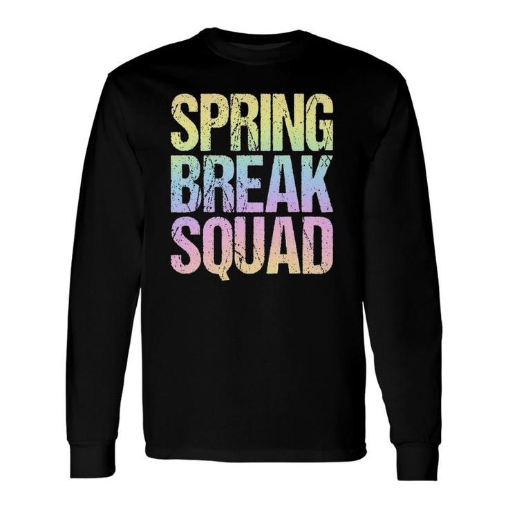 Spring Break Squad Pastel Rainbow Vintage Graphic Long Sleeve T-Shirt T-Shirt