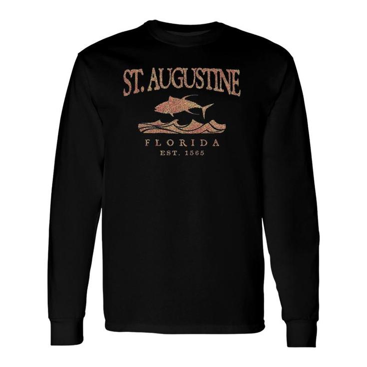 St Augustine, Fl, Yellowfin Tuna Over Waves Long Sleeve T-Shirt T-Shirt