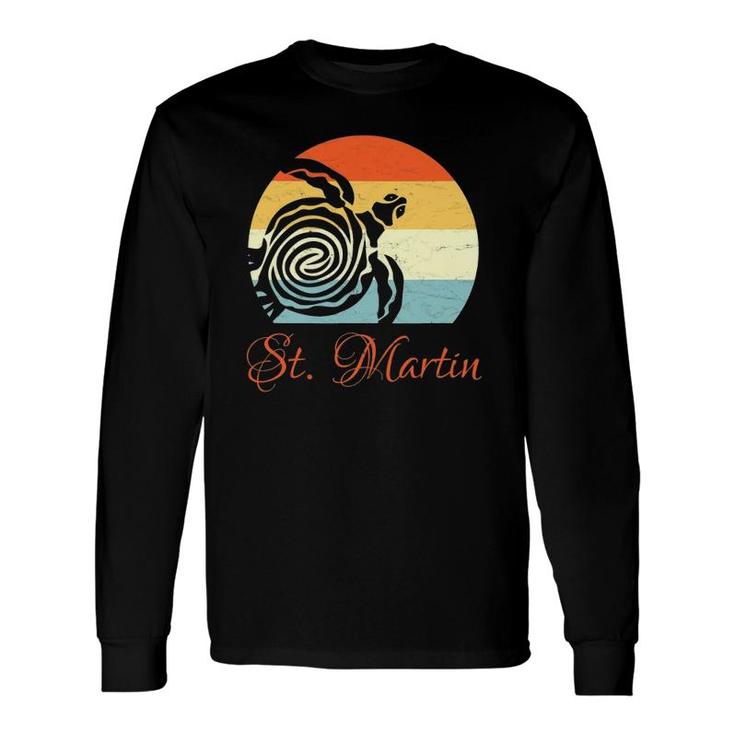St Martin Caribbean Vintage Retro Throwback Vacation Long Sleeve T-Shirt T-Shirt