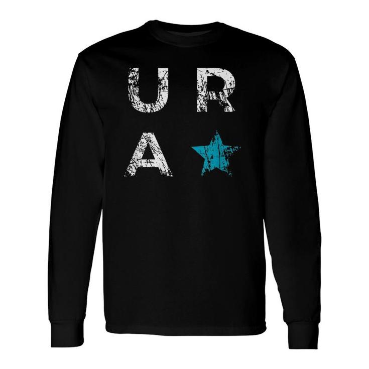 You Are A Star Retro Distressed Text Graphic Long Sleeve T-Shirt T-Shirt