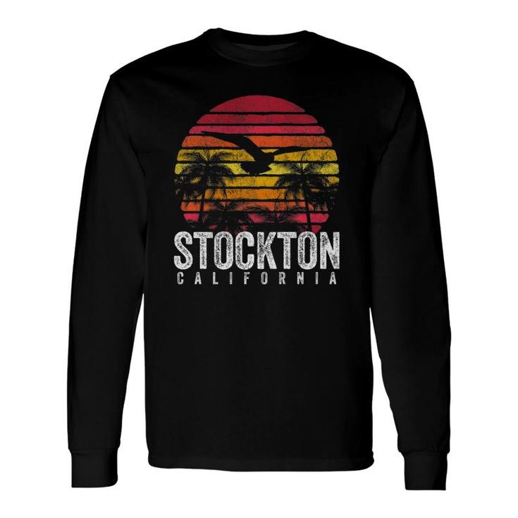 Stockton California Ca Vintage Retro Distressed Style Long Sleeve T-Shirt T-Shirt