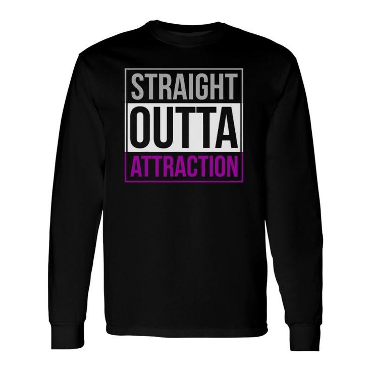 Straight Outta Attraction Pride Asexual Flag Ally Lgbt Long Sleeve T-Shirt T-Shirt