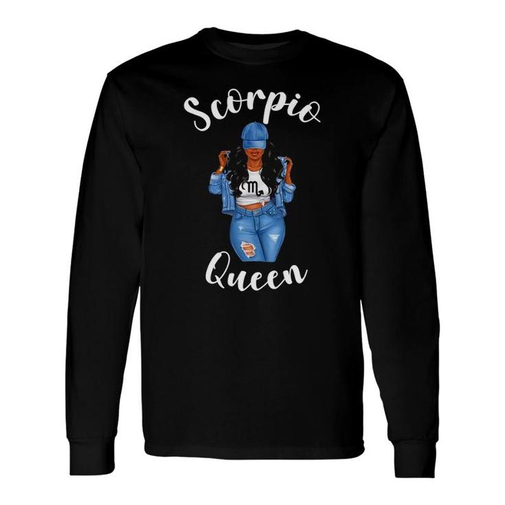 Streetwise Scorpio Queen Black Zodiac Birthday Cool Long Sleeve T-Shirt T-Shirt
