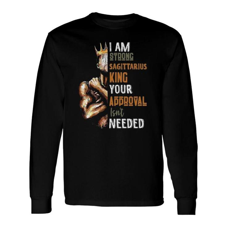 I Am Strong Sagittarius King In Crown Zodiac Horoscope Long Sleeve T-Shirt T-Shirt