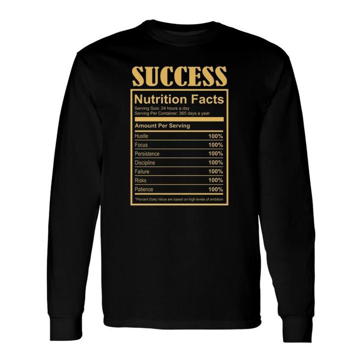 Success Ingredients Nutritional Facts Motivational Art Quote Long Sleeve T-Shirt T-Shirt