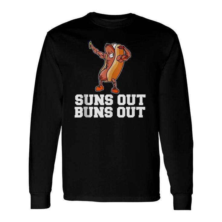 Suns Out Buns Out Hot Dog Cartoon Long Sleeve T-Shirt T-Shirt