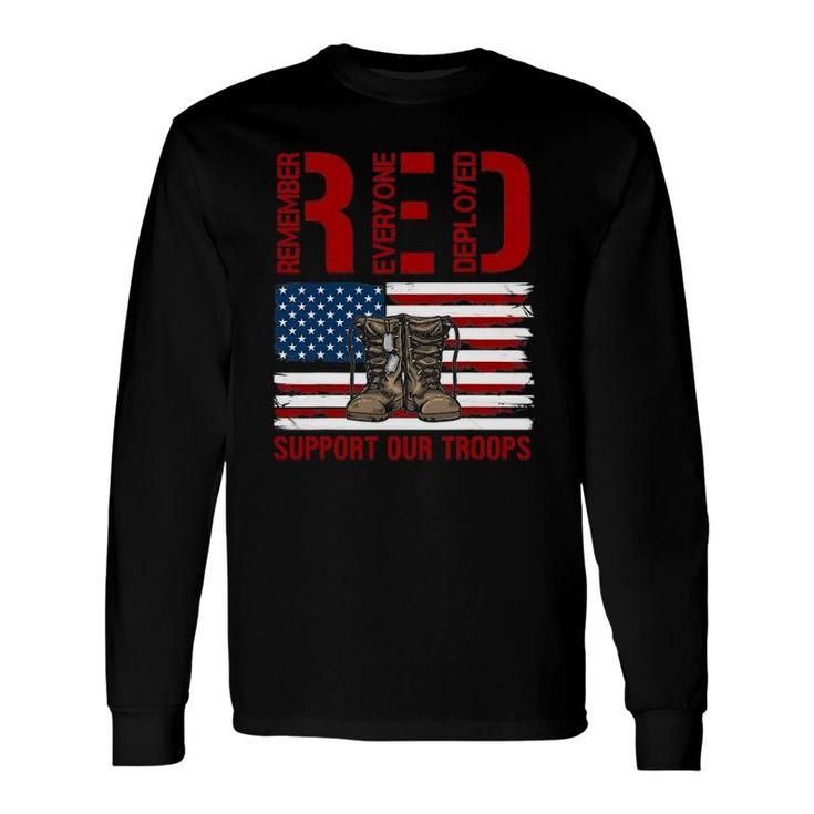 Support Our Troops Soldier Veteran Red Friday Military Long Sleeve T-Shirt T-Shirt